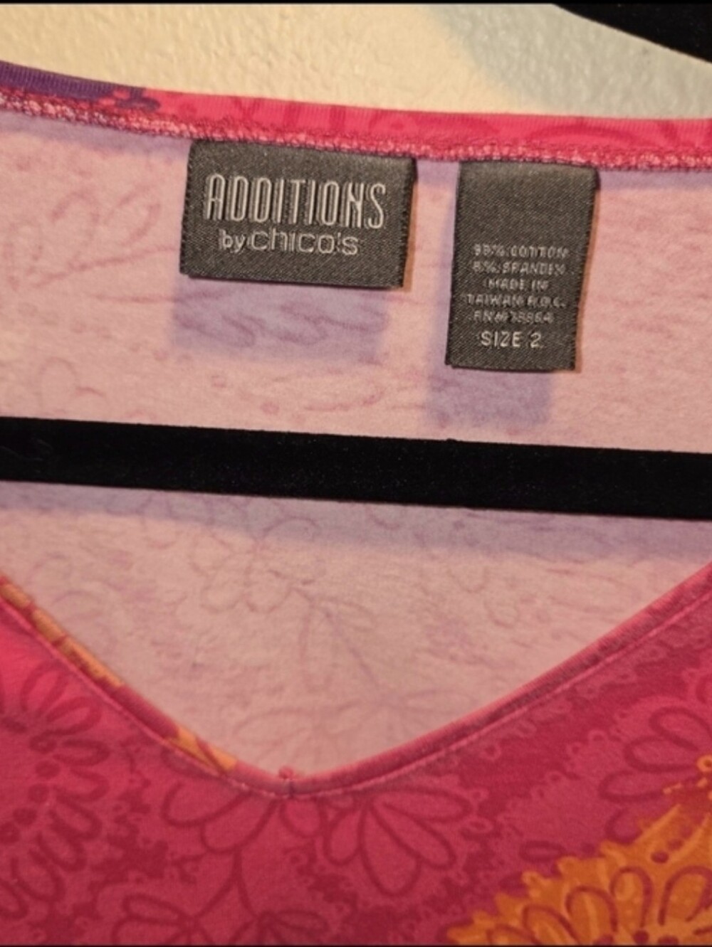Chico's Additions Sz. Large Pink Floral Tshirt - Picture 2 of 5